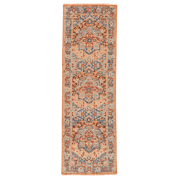 JaipurLiving Jaipur Living Elyas HandKnotted Medallion Pink/ Blue Area